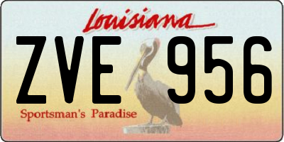 LA license plate ZVE956