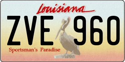 LA license plate ZVE960