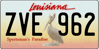 LA license plate ZVE962