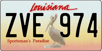 LA license plate ZVE974