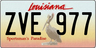 LA license plate ZVE977