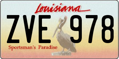 LA license plate ZVE978