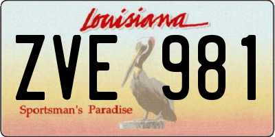 LA license plate ZVE981