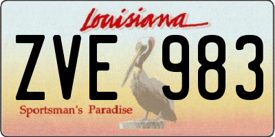 LA license plate ZVE983