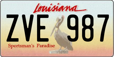 LA license plate ZVE987