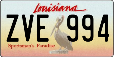 LA license plate ZVE994