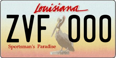 LA license plate ZVF000