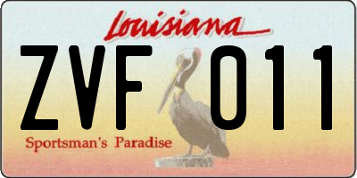 LA license plate ZVF011