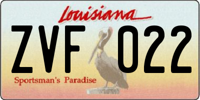 LA license plate ZVF022