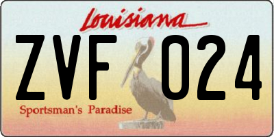 LA license plate ZVF024