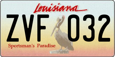 LA license plate ZVF032