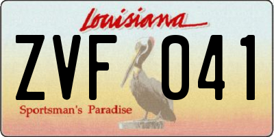LA license plate ZVF041