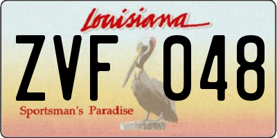 LA license plate ZVF048