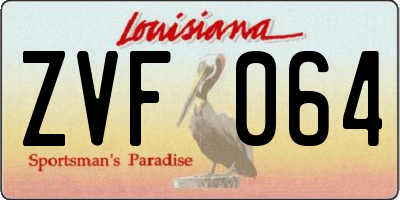 LA license plate ZVF064