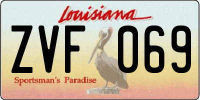 LA license plate ZVF069