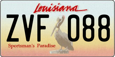 LA license plate ZVF088