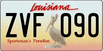 LA license plate ZVF090