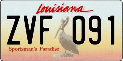 LA license plate ZVF091