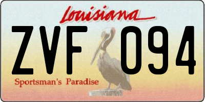 LA license plate ZVF094