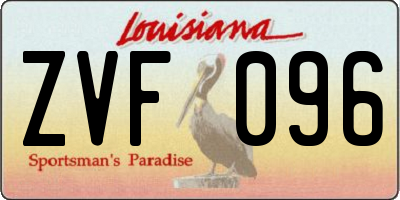 LA license plate ZVF096