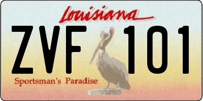 LA license plate ZVF101