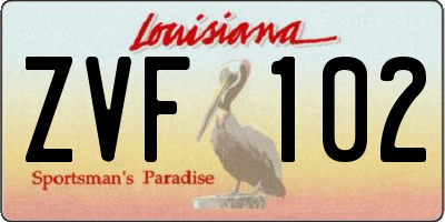 LA license plate ZVF102