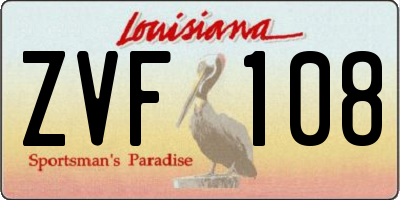 LA license plate ZVF108