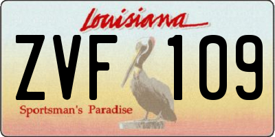 LA license plate ZVF109