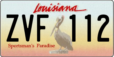 LA license plate ZVF112