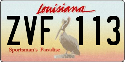 LA license plate ZVF113