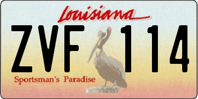 LA license plate ZVF114