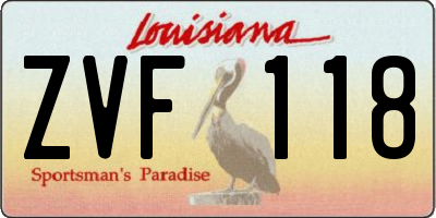 LA license plate ZVF118