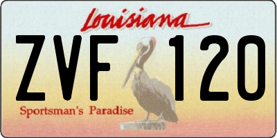 LA license plate ZVF120