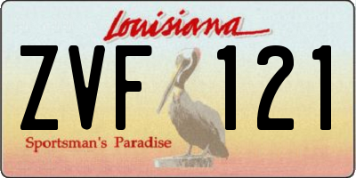 LA license plate ZVF121