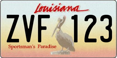 LA license plate ZVF123