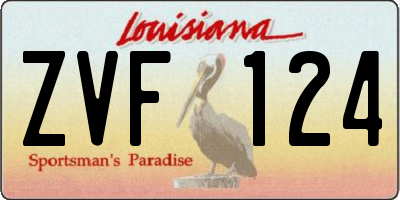 LA license plate ZVF124