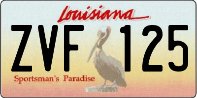 LA license plate ZVF125