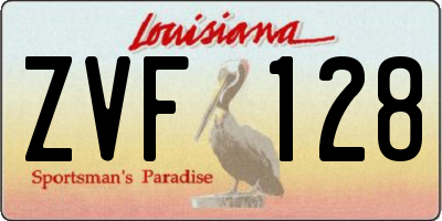 LA license plate ZVF128