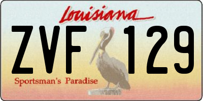 LA license plate ZVF129