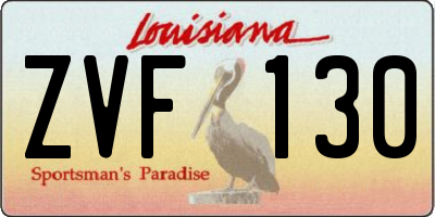 LA license plate ZVF130