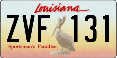LA license plate ZVF131