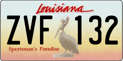 LA license plate ZVF132