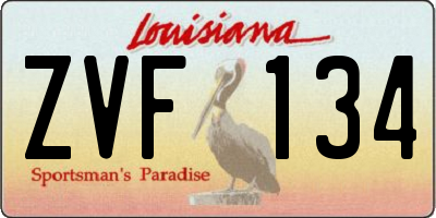 LA license plate ZVF134