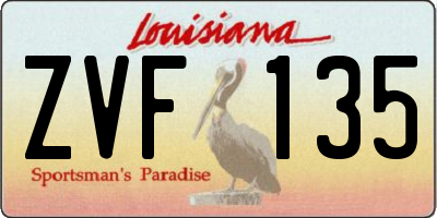 LA license plate ZVF135