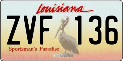 LA license plate ZVF136