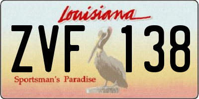 LA license plate ZVF138