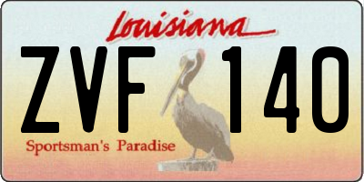 LA license plate ZVF140