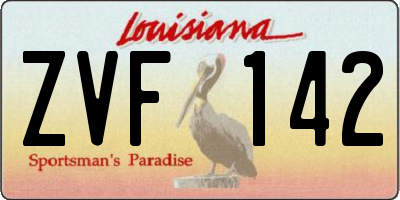 LA license plate ZVF142