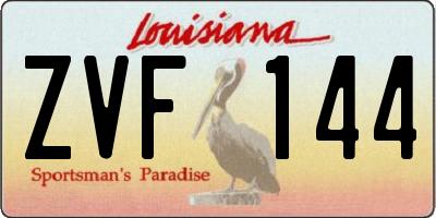 LA license plate ZVF144