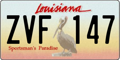 LA license plate ZVF147